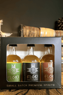 Flóki Single Malt Whiskey, Flóki Sheep Dung Smoked Whiskey Viskí & Flóki Birch Whiskey / 3 x 50ml - Sante.is